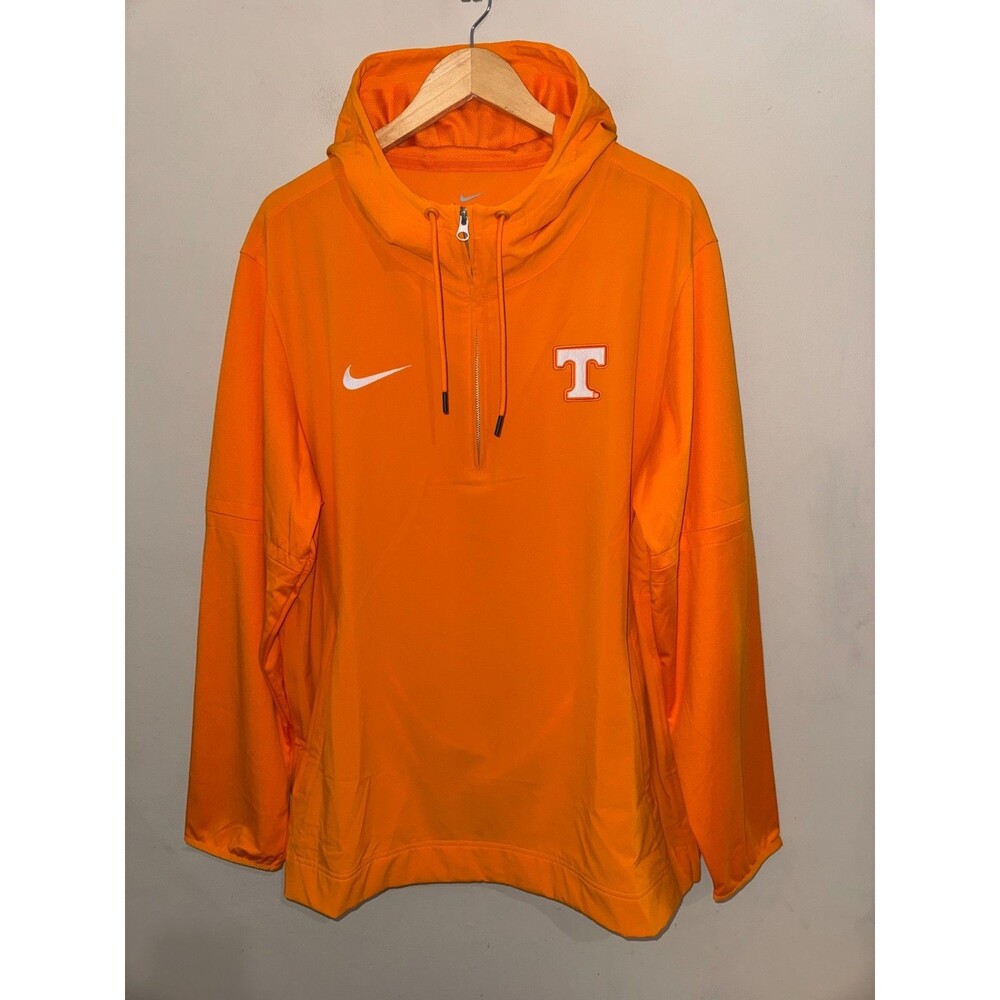Mens XL Nike Tennessee Volunteers Team Issued Sideline 1/4 Zip Hooded Jacket NEW